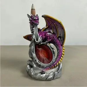 Western Dragon Shape Reverse Flow Incense Holder, Vintage Dark Style, Indoor Elegant Aromatherapy Desktop Decor, Single Piece