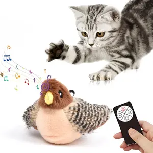 Remote Control Bird Toy for Cats, USB Rechargeable Interactive Cat Toy, Bite Resistant with Realistic Bird Sounds, Indoor Pet Playmate