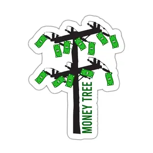 Money Tree Pole Sticker - Weatherproof Vinyl | lineman sticker Hard Hat Sticker | Blue Collar Stickers