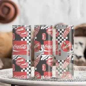 20oz Coke Collage Tumbler, Soda Cups - Drinkware Water Bottles Reusable Washable Portable
