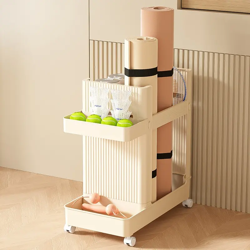 Yoga Mat Storage Basket, Mobile Home Gym Equipment Organizer, Fitness Equipment, Yoga Studio Shelving Unit, Durable & Convenient Design, Yoga Mat Cart, Yoga Mat Storage Rack, Yoga Mat Holder