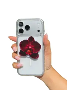 Midnight Orchid Magsafe Phone Grip Handmade Unique Accessory for Phone and Kindle Secure Magsafe Compatibility