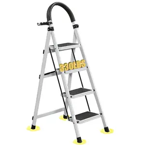 4 Step Ladder, Step Stool Foldable for Adults with Wide Anti-Slip Pedal, Lightweight 4 Step Ladders for Home