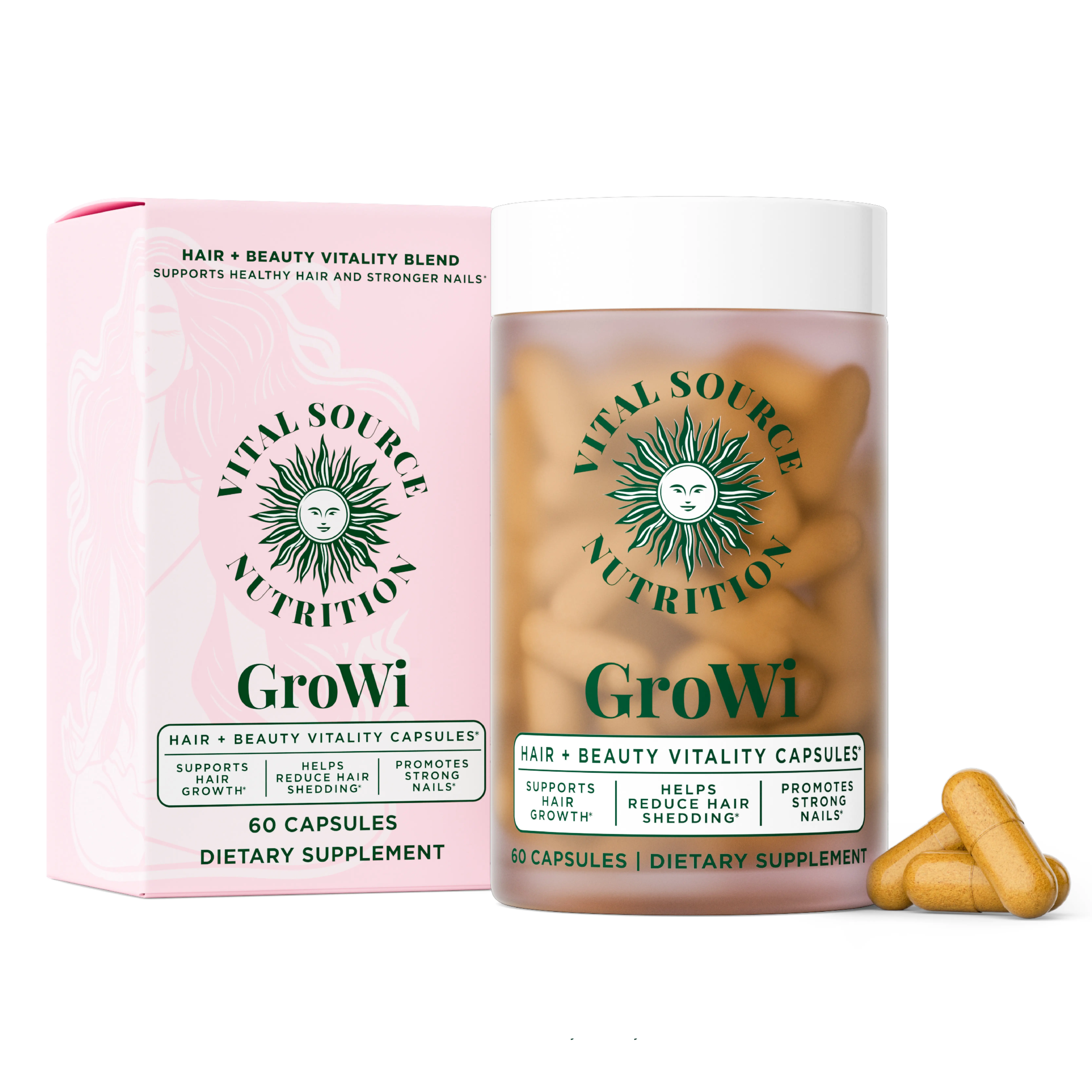 Hair + Beauty Vitality Capsules - GroWi - Vital Source Nutrition
