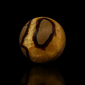 Polished Septarian Nodule Sphere – Unique Fossilized Healing Stone for Home Décor & Meditation