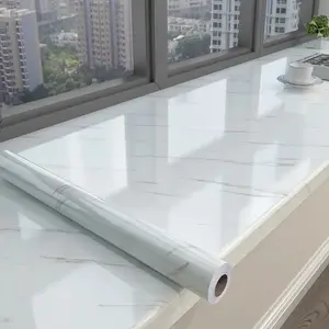 A roll of [23.62*393.70IN]modern faux marble pattern, glossy self-adhesive wallpaper, waterproof and oil-resistant, marble kitchen wallpaper-suitable for walls, countertops, living rooms, bathrooms, bedrooms, tabletops