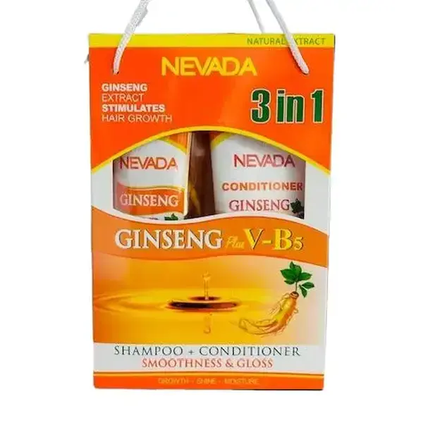 Nevada Ginseng Extract Haircare Set - Antibacterial Shampoo & Anti-Dandruff Conditioner with Vitamin B5, Natural Chamomile, Scalp Health Support, All Hair Types