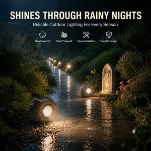 4/8 Pack Outdoor LED Rock Spotlights – Super Bright Waterproof Garden Landscape Lights, Hidden Stone Design Pathway & Yard Accent Lighting, All-Weather Durable Outdoor Decor