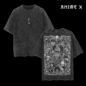 Retro Vintage "The Key" Shingeki no Kyojin - Attack On Titan Anime Double Printed Oversized Washed Tee Unisex Oversize Anime Manga Washed Heavyweight Cotton T-shirt, Gift For Anime Fan, Anime Lover