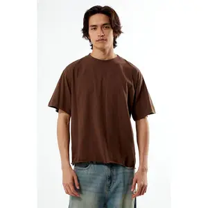 Pacsun Men's Brown Premium Cropped T-Shirt
