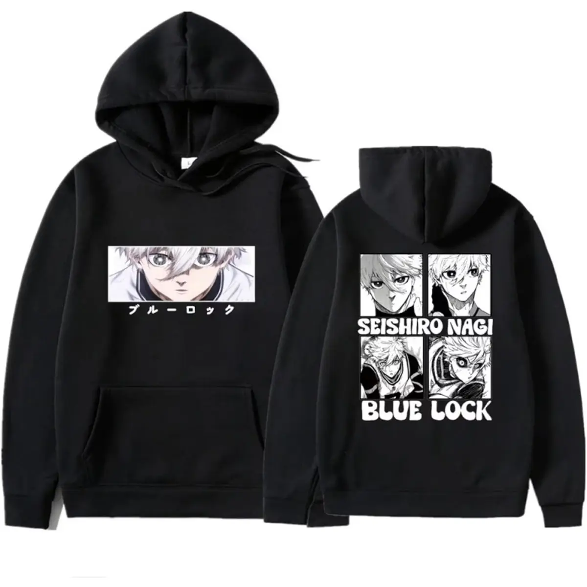 Blue Lock Anime Graphic Men's Hoodie - Unisex Cotton Blend Soft Casual Pullover, Ribbed Cuffs for Layering, Anime Element Men's Hoodie, Anime Element Men's Hoodies, Blue Lock Anime Graphic Men's Hoodies