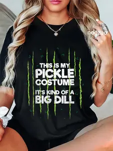 100% Cotton This Is My Pickle Costume Dill Halloween Food Lazy Costume T-Shirt