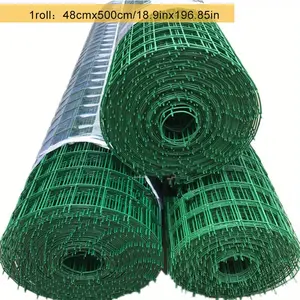 Green PVC-Coated Iron Wire Mesh - Heavy Duty Garden & Chicken Coop Fence Grid, Rust-Resistant Durable Farming Mesh for Urban Agriculture, Plant Protection & Soil Aeration, Chicken Coop Mesh | Grid Pattern Mesh | Breathable Design, Chicken Coop