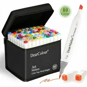 60/80/120 Colors Alcohol Markers Set,With Bleeding-Proof Drawing Mat, Brush&ChiselDual Tips Art Markers for Coloring,Sketching,Card Making and DIY Patinting-for Adults and Students -Refillable Art Marker Pen