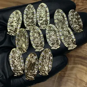 12 Pcs Religious Virgin Mary de Guadalupe Gold Charms, Vintage Decorations for Nail Art Beauty & Personal Care Accessories