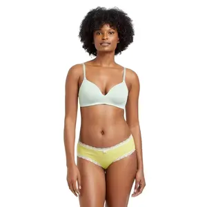 Women's Cotton Ribbed Hipster Underwear - Auden Lime XL, Green Fabric Fit