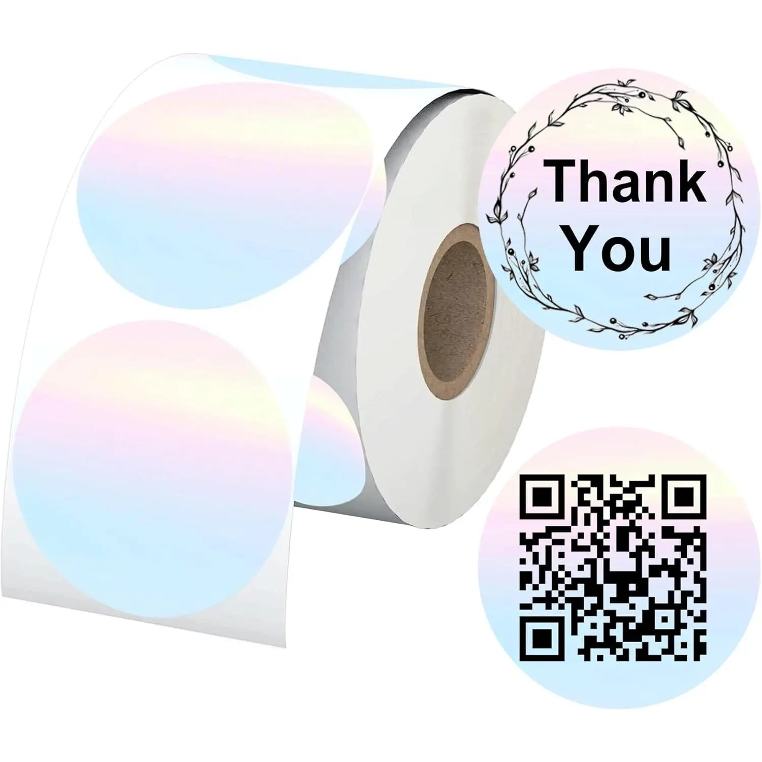 Direct Thermal Labels Stickers Round Watercolor Rounds Small Business Thermal Stickers 2 Inch Multi-Purpose Thermals Stickers Labels Inventory, Color Coding, Address, Name Tag 500 count/Roll (Round)