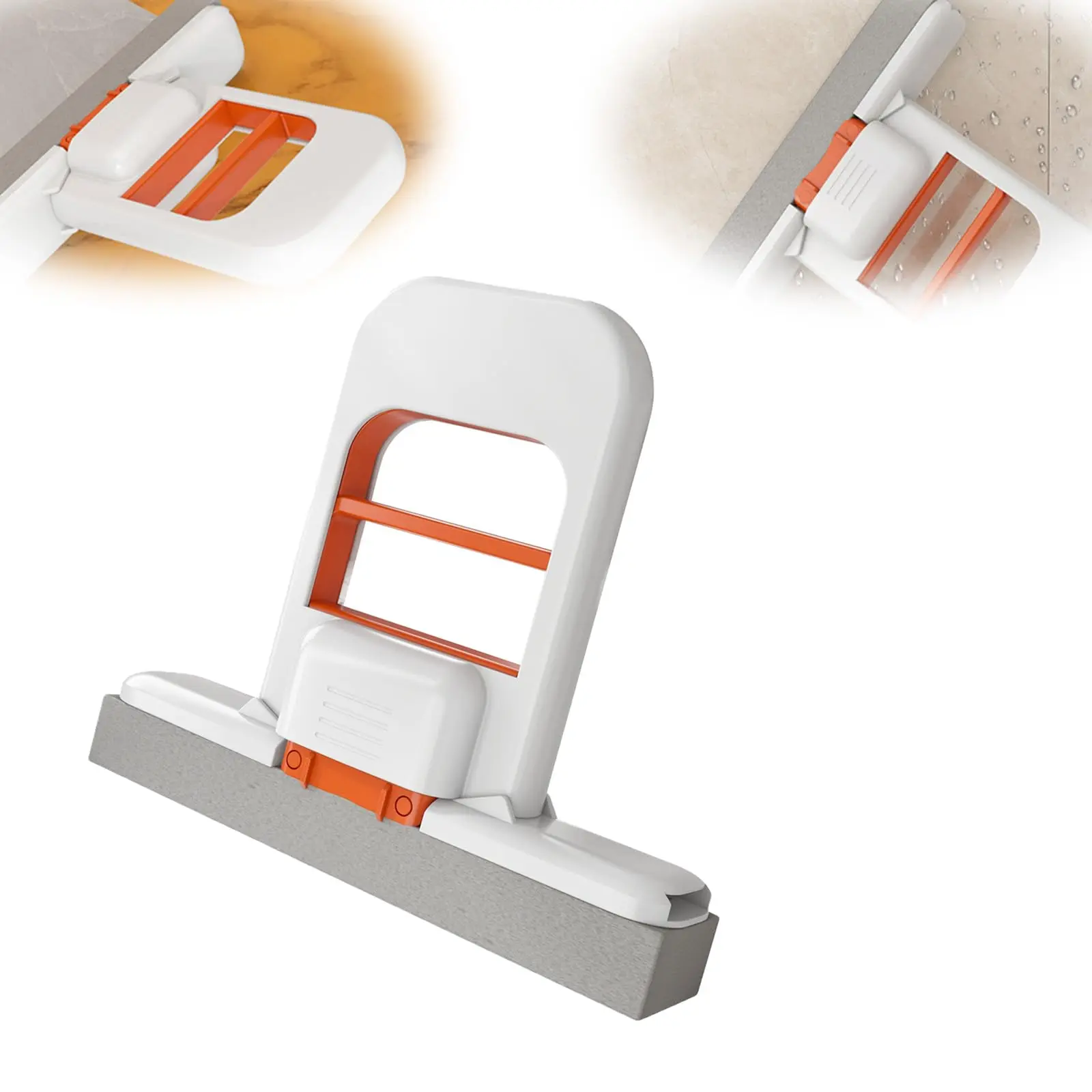 Mini Mop, 2026 New Upgrade Mini Portable Self-Squeezing Mop, Mini Mops for Small Spaces, Wet and Dry Use Cleaning System Small Mops for Bathroom Kitchens Desktop Glass (Orange )