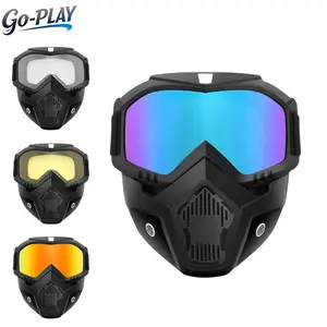 Full Face Protection Mask with Anti-Fog Goggles – Windproof Dustproof Tactical Mask for Outdoor Cycling, Motorcycle Riding, Sandstorm Protection, Breathable Sports Face Cover