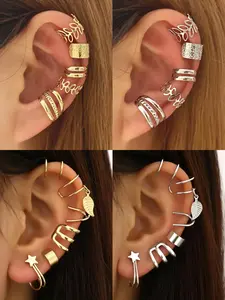 22pcs Adjustable Non-Piercing Cartilage Clip On Wrap Earcuff Earrings Set, Earring Stack, Stylish Fashion Accessories for Girls and Women, Perfect Gift for All Seasons