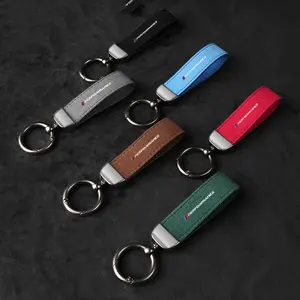 Zinc Alloy Key Ring & Suede Leather Keychain for Bmw M Power M3/m5/x1/x3/x5/x6/x7, Durable Automotive Accessory