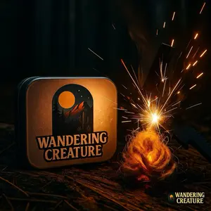 Wandering Creature Fire Starter Kit – Ferro Rod, Striker, Fire Plugs, Matches & Waxed Jute Tin