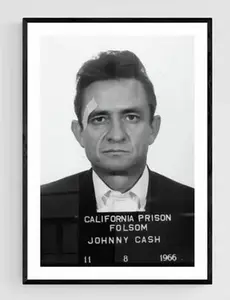 No Framed, Poster Johnny Cash Iconic Black and White Mug Shot Poster