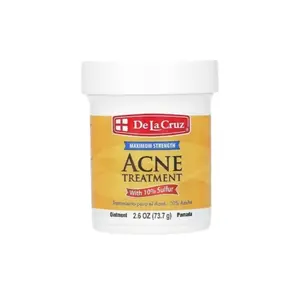 De La Cruz Sulfur Ointment - Cystic Acne Treatment for Face and Body - Daily 10 Min Spot Treatment Mask - Safe and Effective Game Changing Hormonal Acne Treatment that Clears Up Pimples - 2.6 OZ  Cream Skincare