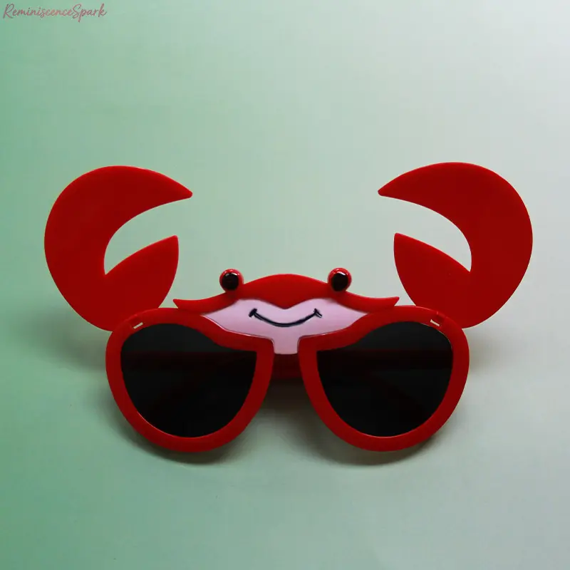 2-Pack Novelty Sunglasses with Funny Crab Claw Design, Lightweight Plastic Frames, Unique Accessories for Summer Beach Parties & Photo Booths