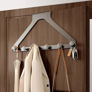 Over-the-Door Hanging Hooks - No Drilling Required, Easy Install, Contemporary Style, Painted Finish, Ideal for Bedroom Storage and Organization, Door Hanging Storage|Overthedoor Hooks|No Drill Installation, Hooks for Hanging