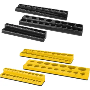 Socket Organizer Set, 6 count Socket Holder Set Includes 1/4", 3/8", 1/2" Drive Metric SAE Socket Trays