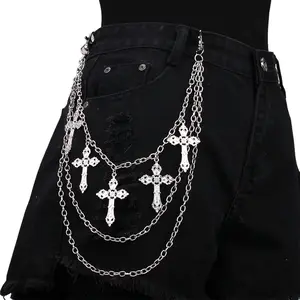 Punk Cross Side Chain On Jeans Pants Handbag for Y2K 2000s Girls
