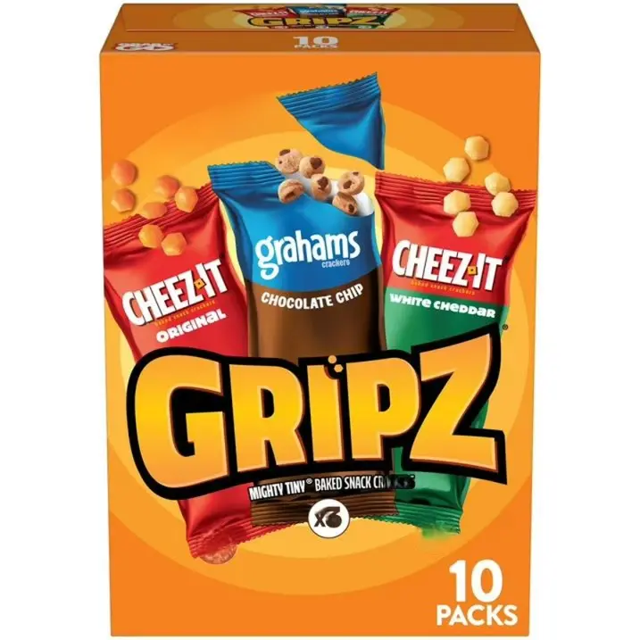Gripz Mini Baked Snack Crackers, Sweet and Salty Snacks, Variety Pack, 11oz Box (12 Pouches)