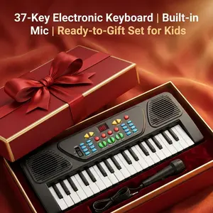 37-key electronic piano set with built-in microphone | USB powered | Keyboard for children’s beginner entry — supports singing and music learning, parent–child interaction and family entertainment; ideal musical gift for birthdays and holidays