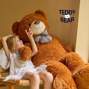 47 inch Big Giant Teddy Bear Stuffed Animals, Dark Brown Soft Plush Life Size Bear Toy All Ages Gift for Children/Girlfriend/Valentine's Day/Christmas/Birthday/Baby Shower/Wedding/Party Decorations
