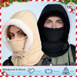 Ultimate Winter Conqueror 3-in-1 Thermal Plush Balaclava Windproof Waterproof Adjustable Fit for Men Women Navy Blue TikTokShop