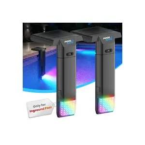POOLJOYO Solar Pool Lights Only for Inground Pools with Remote, 56 LEDs Brighter 3-Sided 180° Underwater Glow, 10-Colors 4-Modes, 3 Brightness Levels, IP68 Waterproof（2 Pack）