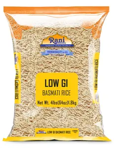 Rani White Basmati Rice Low GI (Glycemic Index) Extra Long Aged, Ideal for Diabetics, 4lbs (64oz) 1.81kg Cloth Bag ~ All Natural | Gluten Free | Vegan | Indian Origin | Export Quality