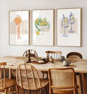 Kitchen Wall Art, Set of 3 posters, Pasta lover, Cocktail drinks, Kitchen printable art
