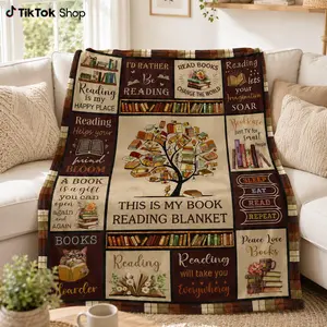This Is My Reading Blanket, Cozy Book Lover Throw, Soft Fleece Bookworm Gift, Library Reading Room Decor