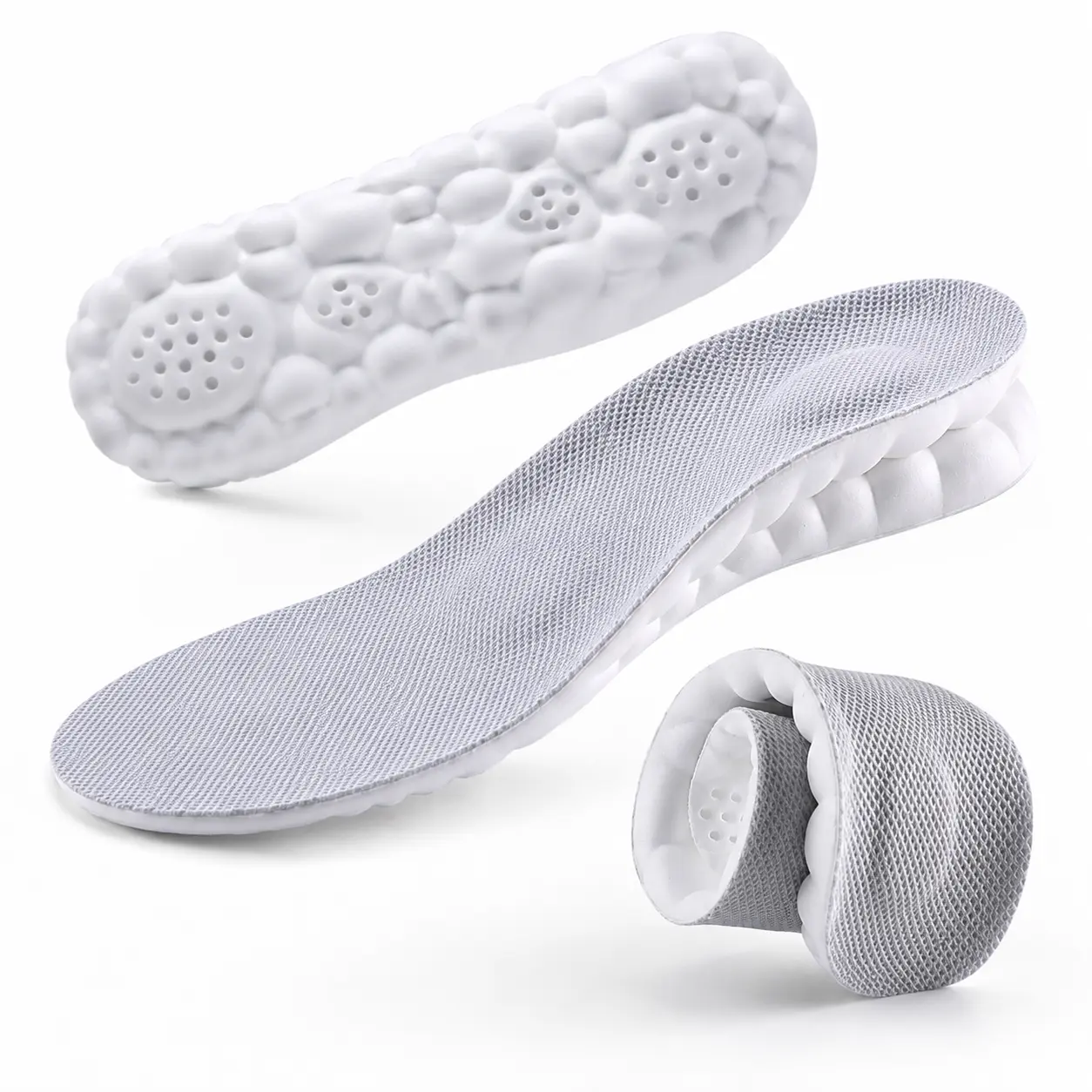 4D Cloud Trimmable Memory Foam Ventilated Insoles, Soft Layer Buffer Shoe Pads Compatible With Men’s & Women’s Casual Sneakers & Work Footwear Ultra Comfort Sports