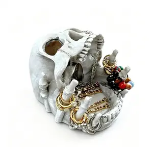 Gothic Skull Resin Jewelry Organizer Box with Necklace Hooks, Compartments, Ring & Earring Holder – Halloween Aesthetic Desktop Room Decorations for Home Storage (Sports & Outdoor Trophies, Medals & Awards Accessory) summerwins