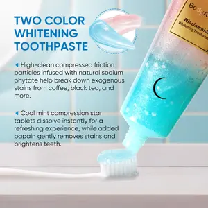 BodyAccel Niacinamide Teeth Whitening Toothpaste 100g Tube Peach Flavor Triple Whitening Fresh Breath For Sensitive Teeth Oral Care Mint Vegan Anti Plaque