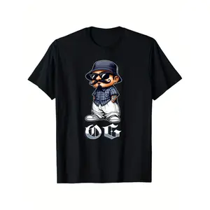 Summer t Shirts og chicano tattoo cholo clothing lowrider latino t shirt unisex cotton casual round neck outdoor short sleeve t shirt with stretch mens summer clothes ly elastic 100 cotton s xxxl black -1