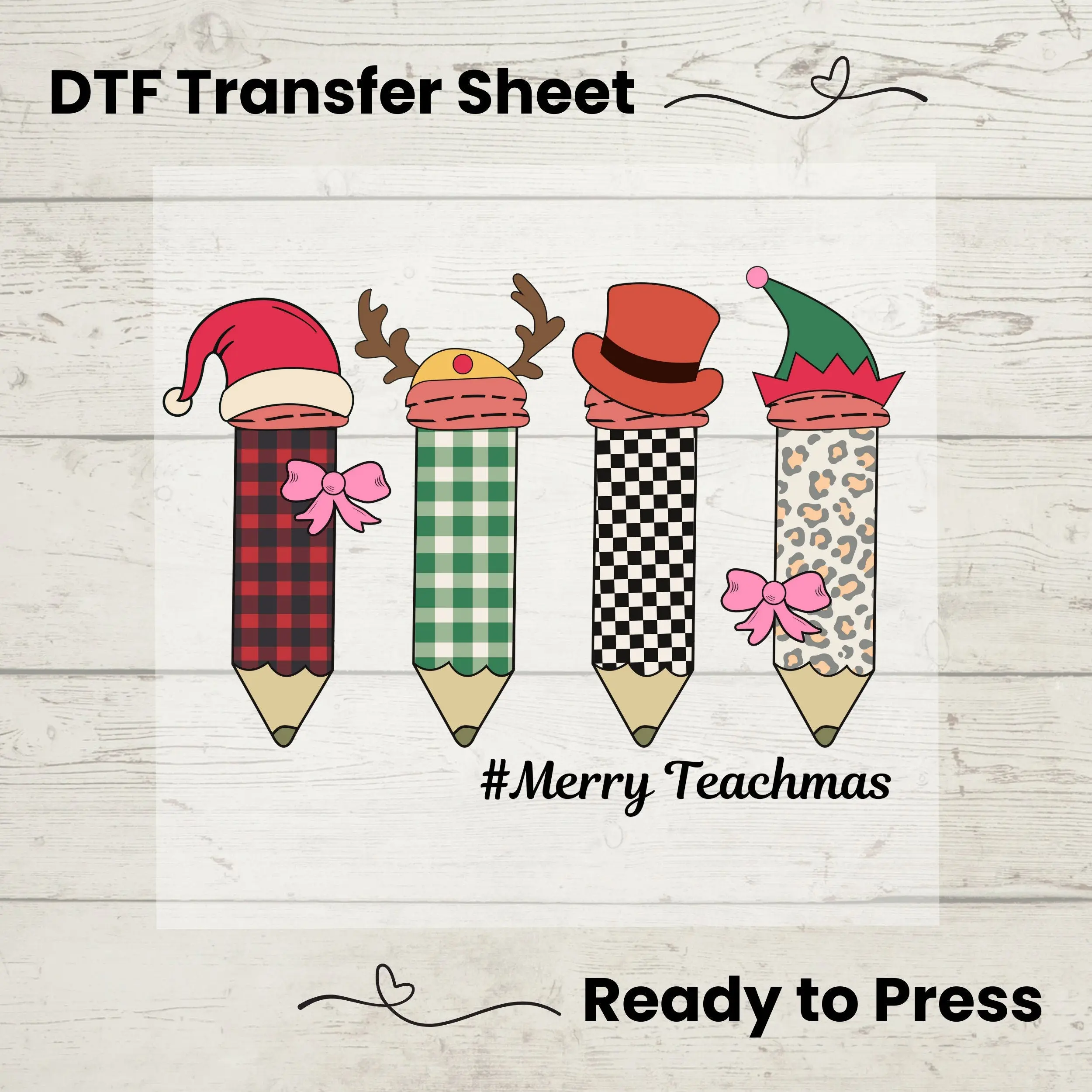 Merry Teachmas DTF, Dtf Transfer Sheet, Ready to Press, Custom Dtf, Diy Heat Transfer, Teacher Christmas Tee, Teacher Gift