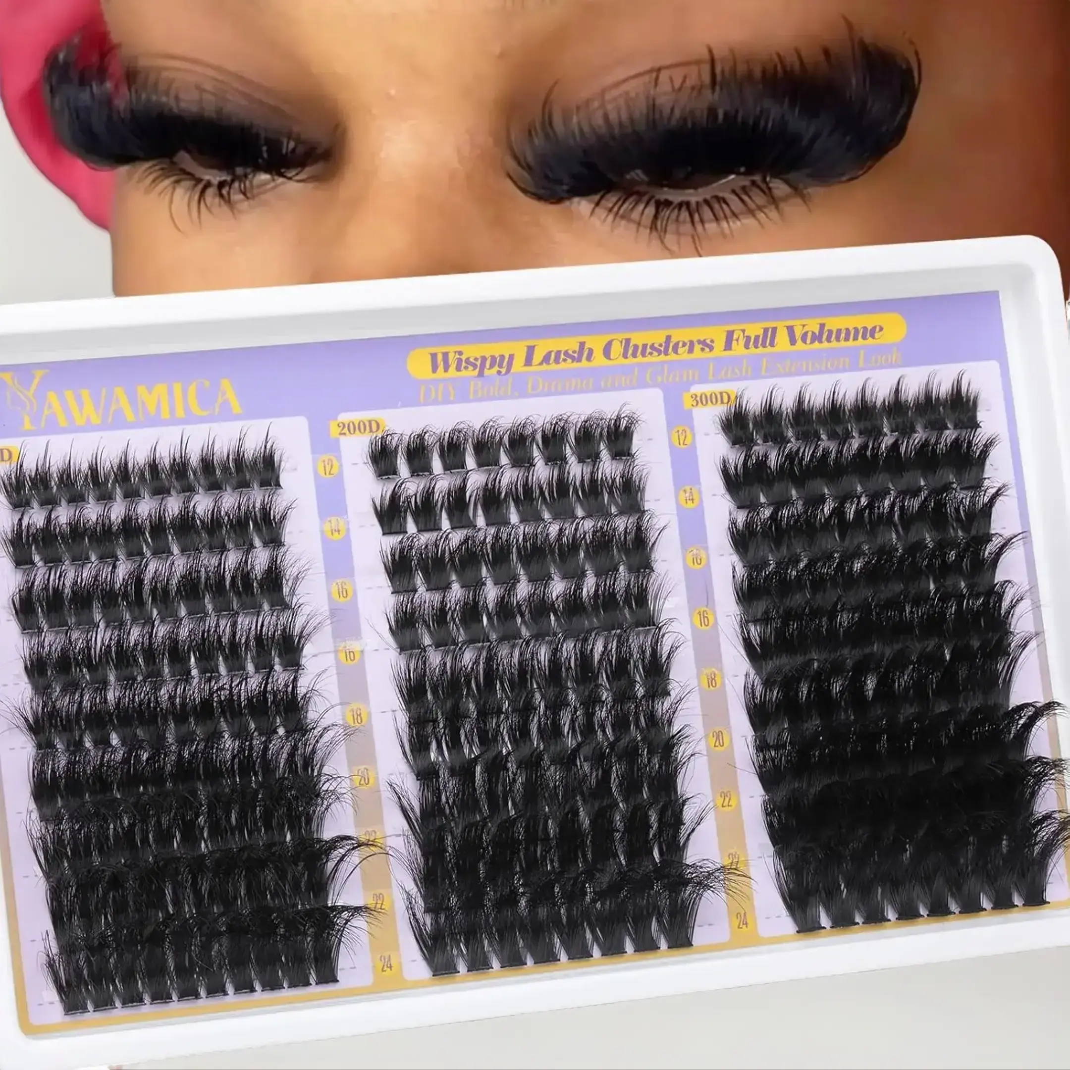 False Eyelashes Extensions, Volumized False Eyelashes, Plush Eyelash Clusters 150D+200D+300D, Easy Diy Eyelashes, Voluminous Lashes Extensions 12-24mm, Long Lashes Flare Lashes, Volume Individual Lashes, DIY Lash Extension Kit 234pcs