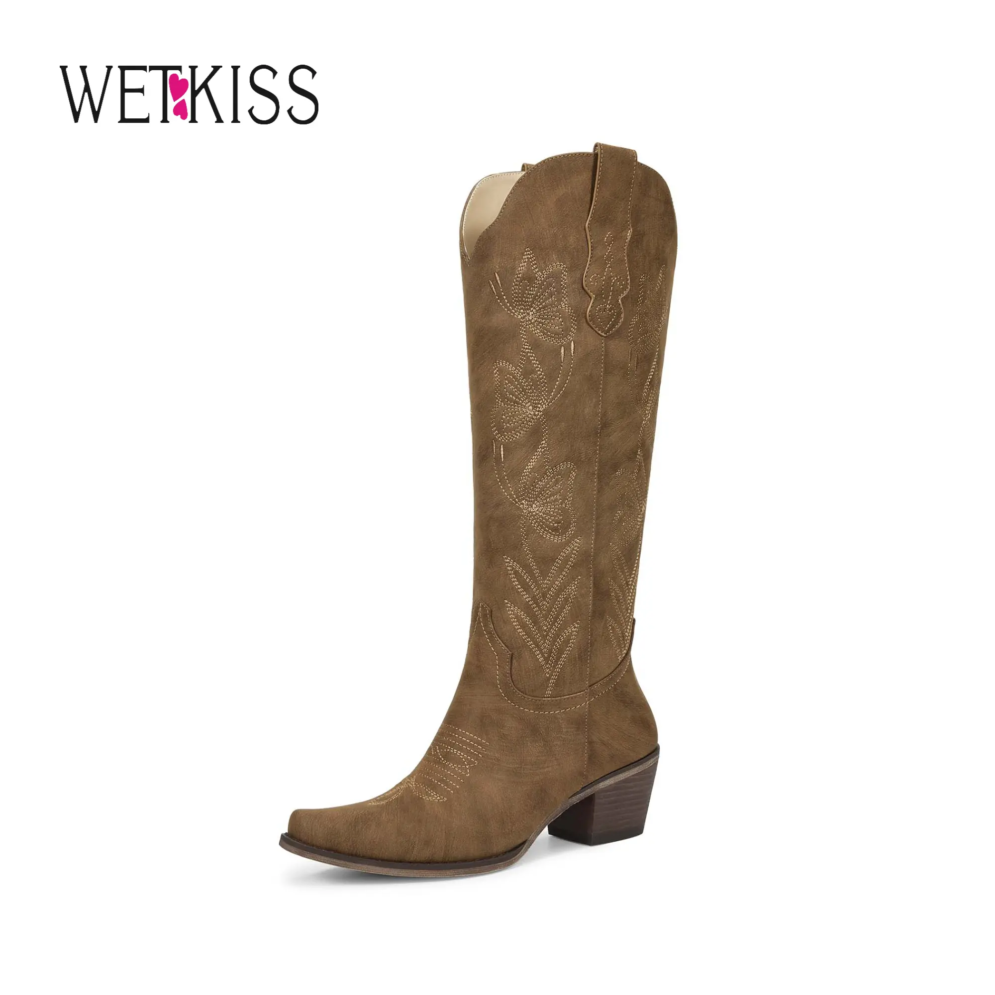 Wetkiss Vintage Western Cowboy Boots with Butterfly Embroidery,Zipper and Chunky Heel for Chic Everyday Look,Women's Shoes,Women's Boots #WeeklyDeals#TikTokShopDealsforYouDays#DealsForYouDays#SummerWins #TikTokShopMothersDay