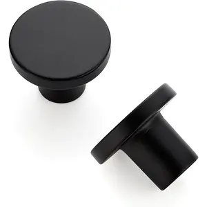 Ravinte 10 Pack Cabinet Knobs Black Kitchen Cabinet Knobs Round Dresser Drawer Pulls Closet Door Pulls 1-1/5 Inch