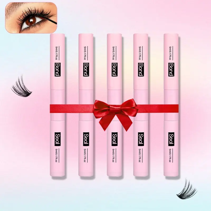 Waterproof Eyelash Bond & Seal, Professional Long-Lasting Lash Adhesive, Eyelash Extension Glue (5 mL + 5 mL), Eyelash Set, Wholesale Packs of 1/2/3/5 Pcs