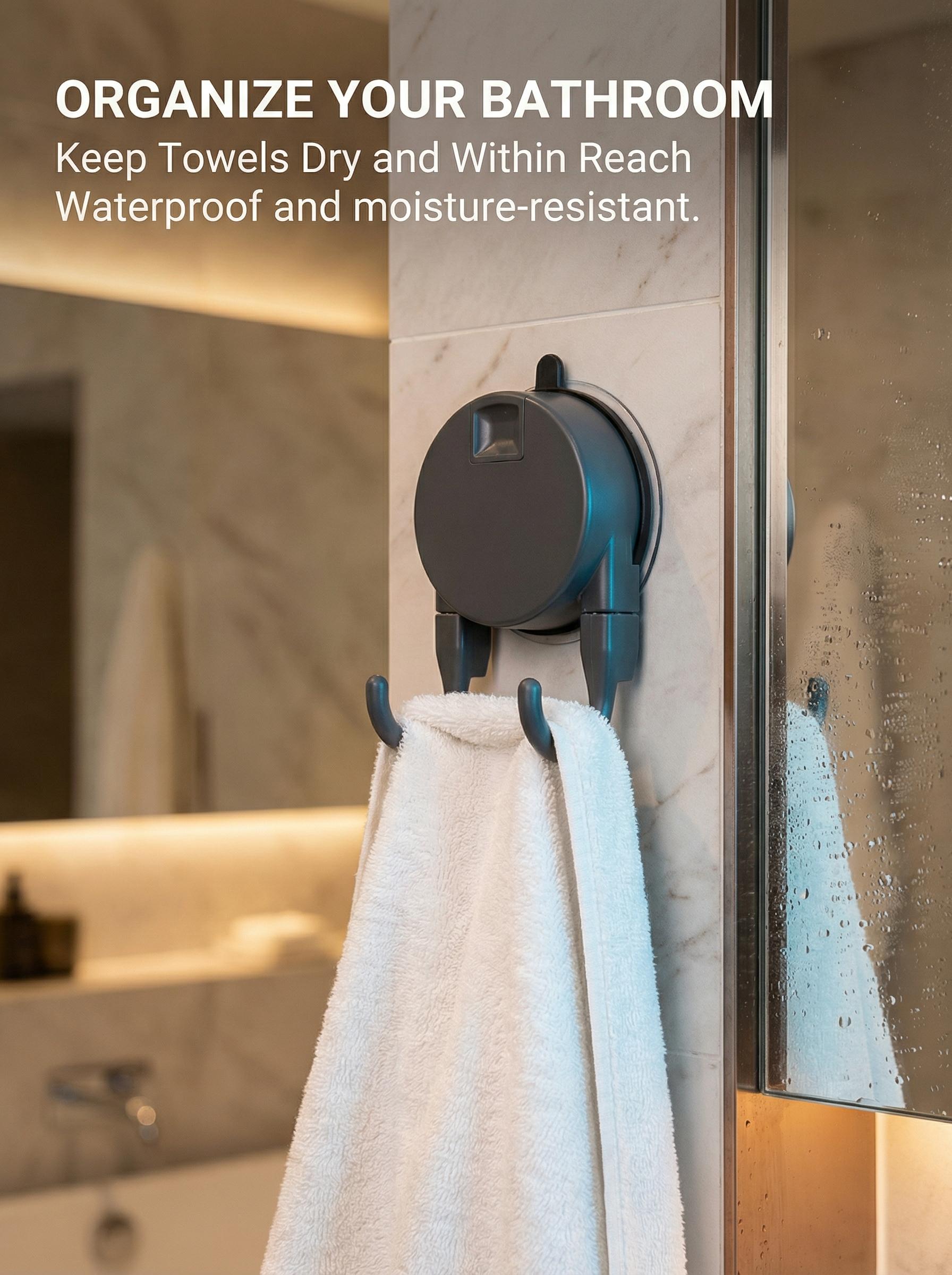 No Drill Suction Cup Hooks, Heavy Duty Vacuum Suction Hooks with Double Hooks, Reusable Waterproof Wall Hooks for Bathroom Kitchen, No Damage Hanger for Towels, Utensils, Bags, Renters Friendly, Fits Tile Glass Marble Metal No Drill Suction Cup Hooks, Heavy Duty Vacuum Suction Hooks with Double Hooks, Reusable Waterproof Wall Hooks for Bathroom Kitchen, No Damage Hanger for Towels, Utensils, Bags, Renters Friendly, Fits Tile Glass Marble Metal